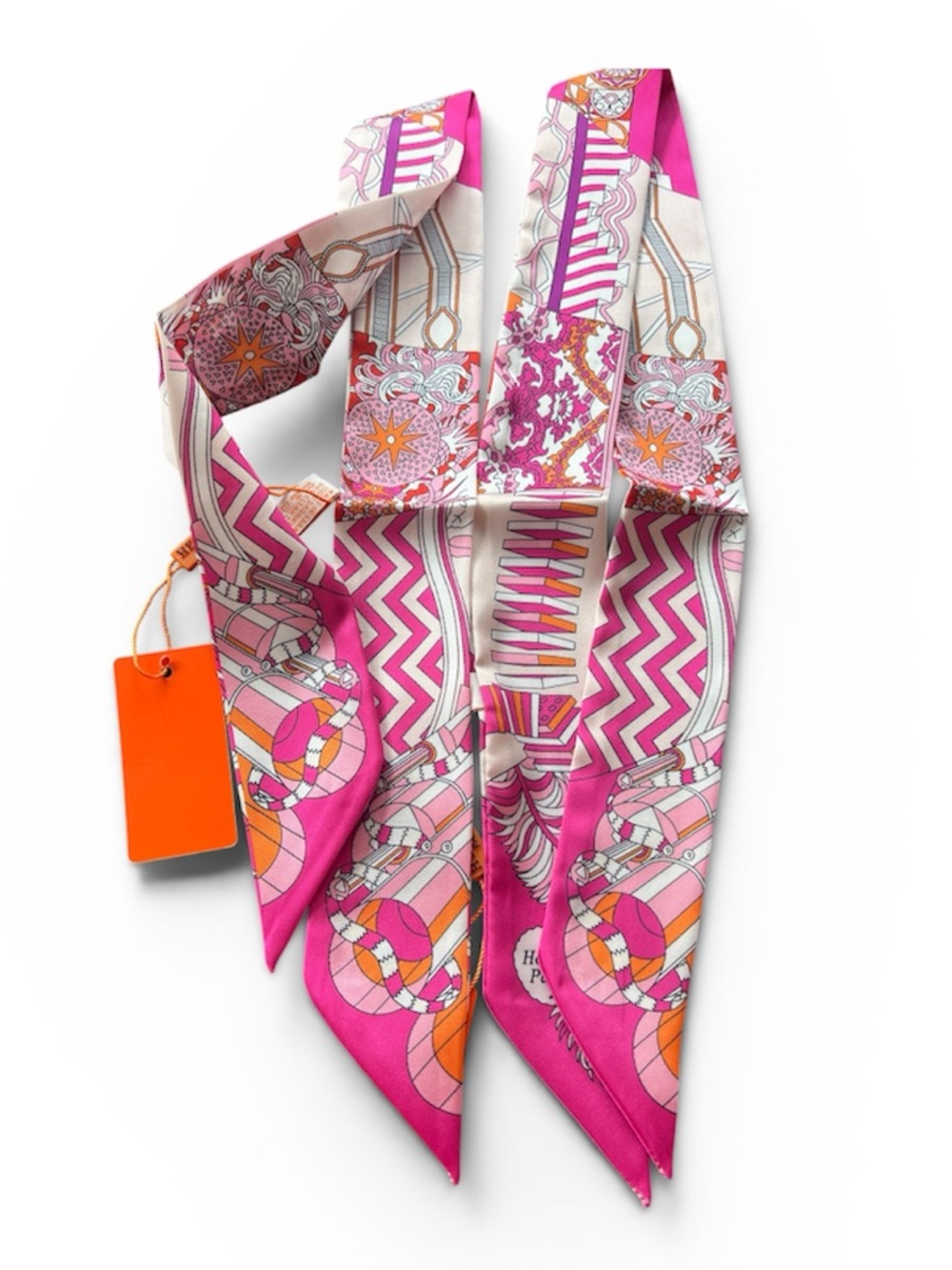 PAIR** Vibrant Pink Patterned Silk Scarfs (Twillies)